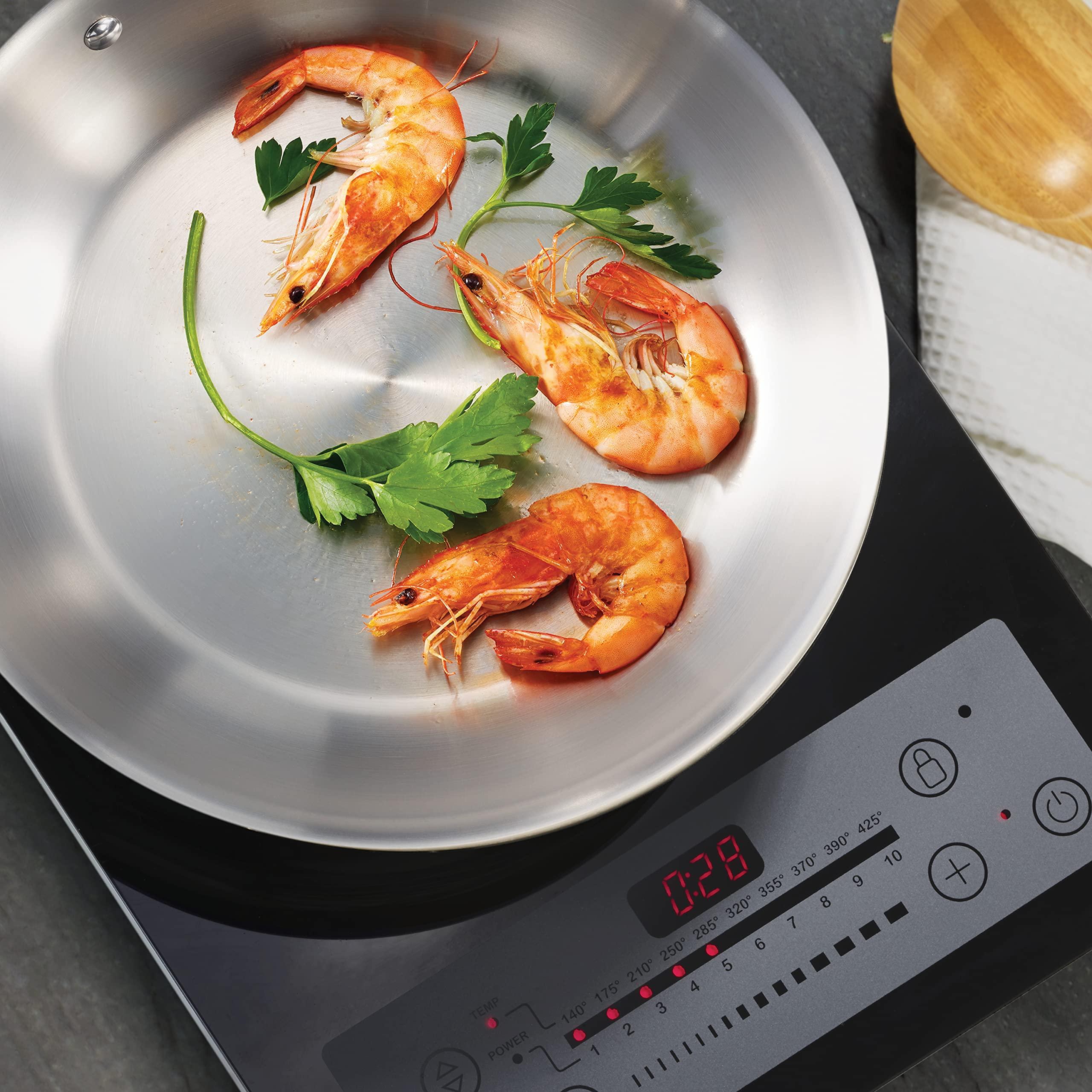 Tramontina Tramontina Seattle Tri-Ply Clad Stainless Steel 12-Inch Large Frying Pan, Induction-Ready Skillet, Dishwasher-Safe, NSF-Certified, Made in Brazil