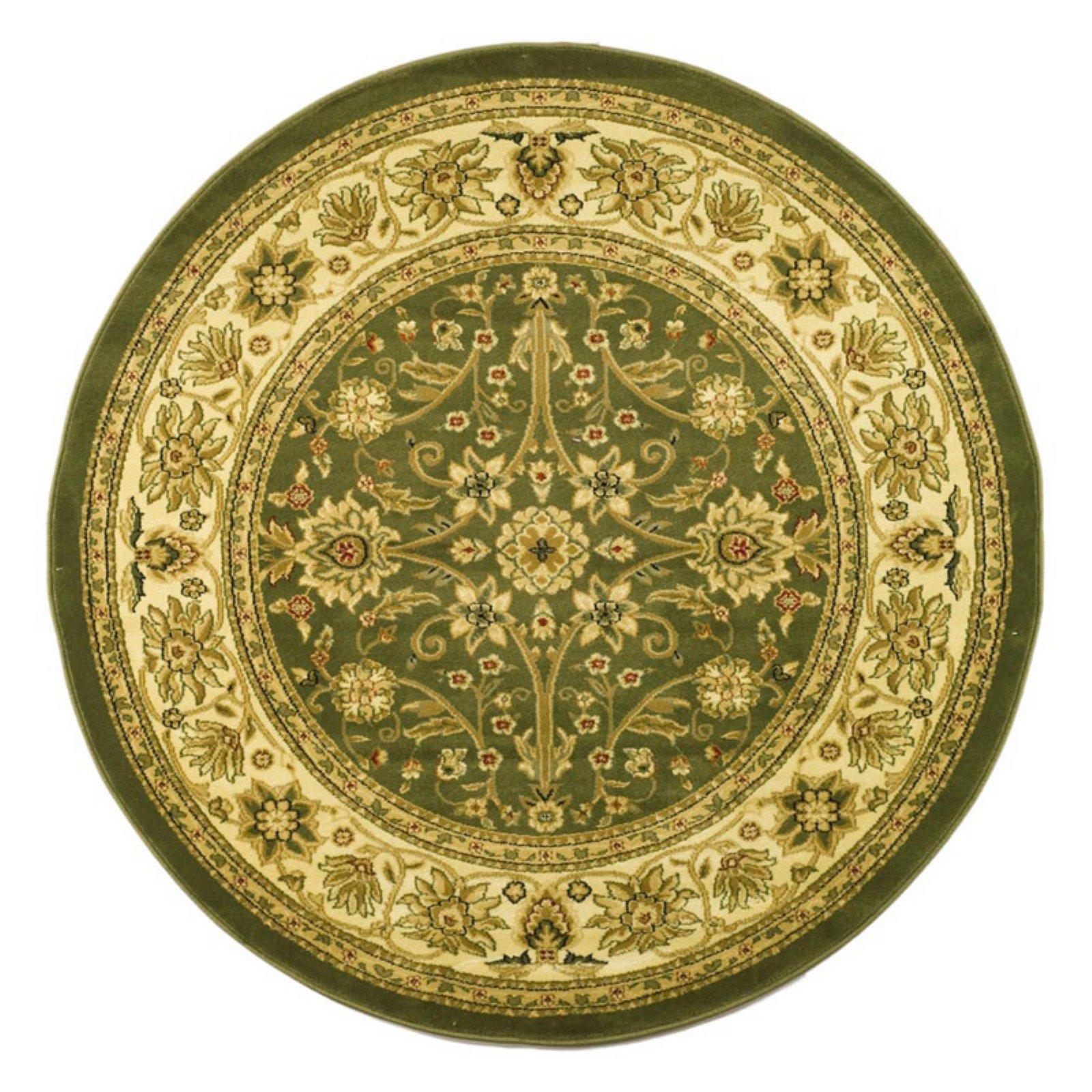 Safavieh SAFAVIEH Lyndhurst Collection 8' Square Sage / Ivory LNH212C Traditional Oriental Non-Shedding Living Room Bedroom Dining Home Office Area Rug