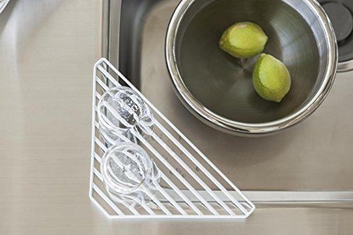 Yamazaki YAMAZAKI Home Corner Sink Steel | Drainer Tray, One Size, White