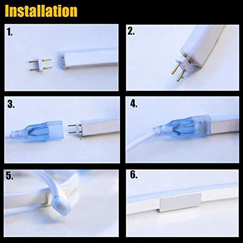 Unknown Yellow Flexible LED Neon Rope Light Lighting Strip Tube Indoor Outdoor Holiday Party Room Decor Or Commercial Use Lighting 110V(330ft(100 Meters))