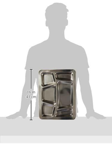 Winco Winco - SMT-2 6-Compartment Mess Tray, Style B, Stainless Steel, Medium