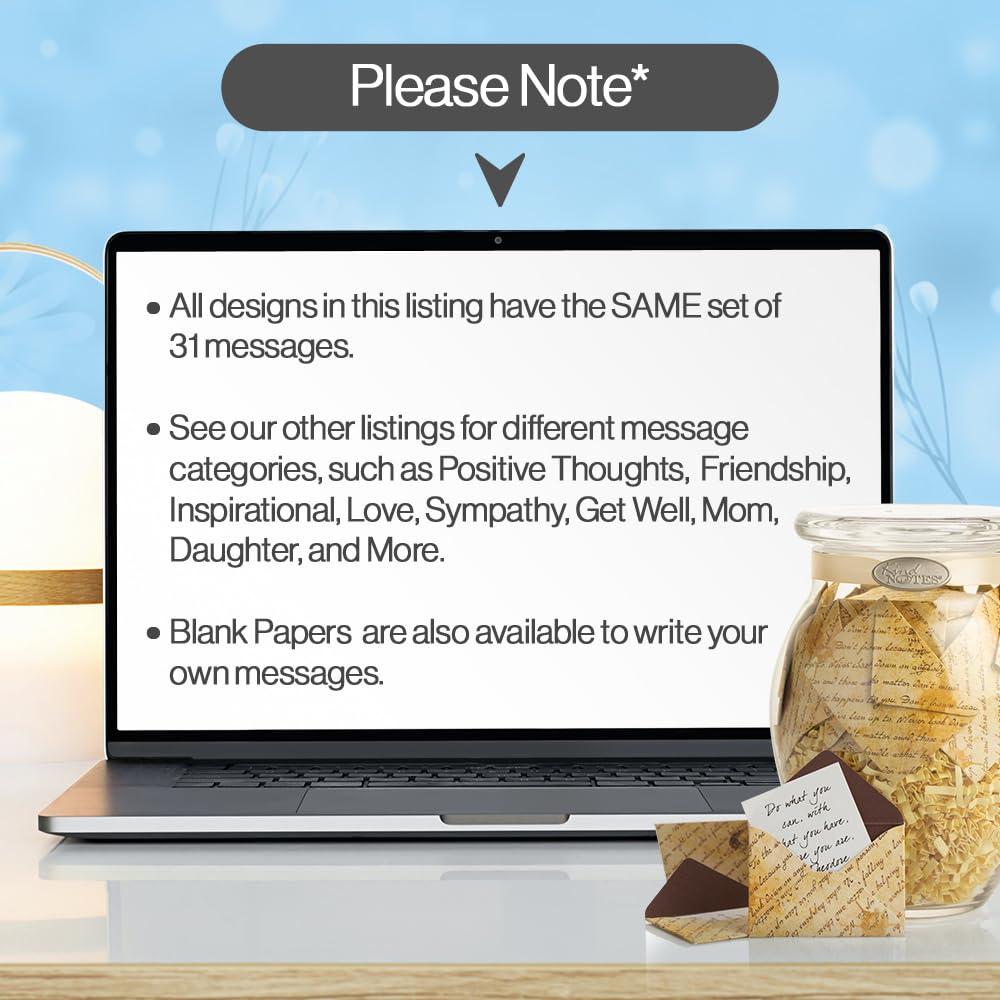 KindNotes KindNotes Glass Keepsake Gift Jar with Daughter Messages (Parent to Daughter) - Motherhood Design