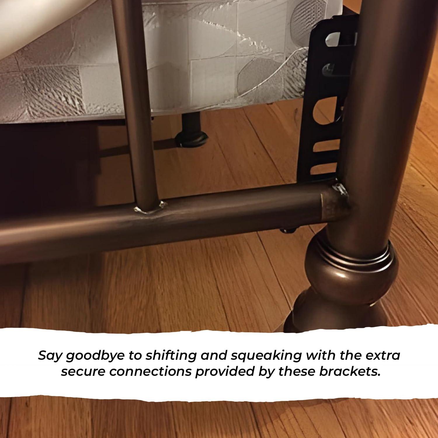 Kings Brand Furniture Kings Brand Furniture - Bed Frame Footboard Extension Brackets (Set of 2) Easy to Assemble, Compatible with Twin, Full, Queen, and King Sizes