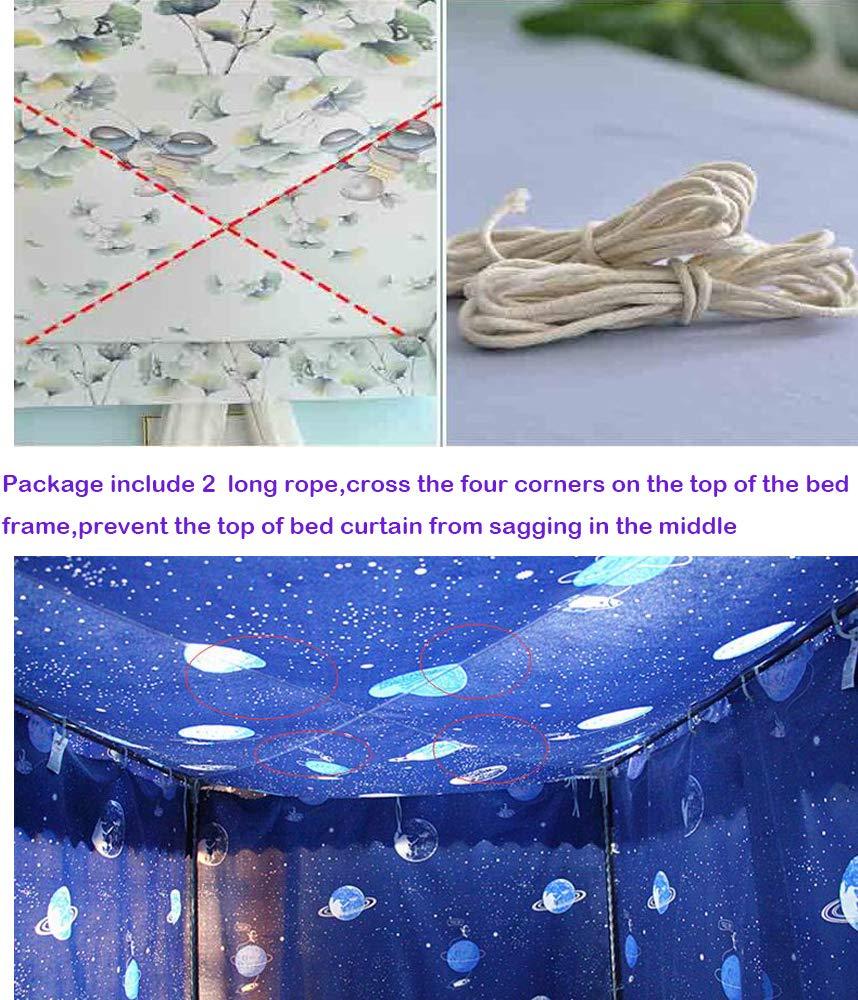 Mengersi Mengersi Galaxy Star Four Corner Post Bed Curtain Canopy Bedroom Decoration for Girls Adults Windproof Lightproof Bed Canopies Child Gift (Queen,Black)