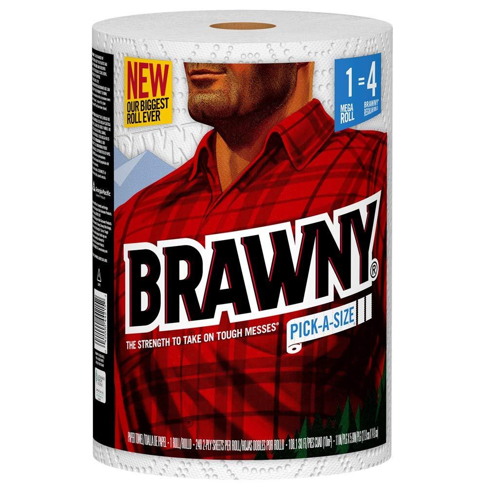 Brawny Brawny Pick-A-Size Paper Towels, 1 Mega Roll = 4 Regular Rolls