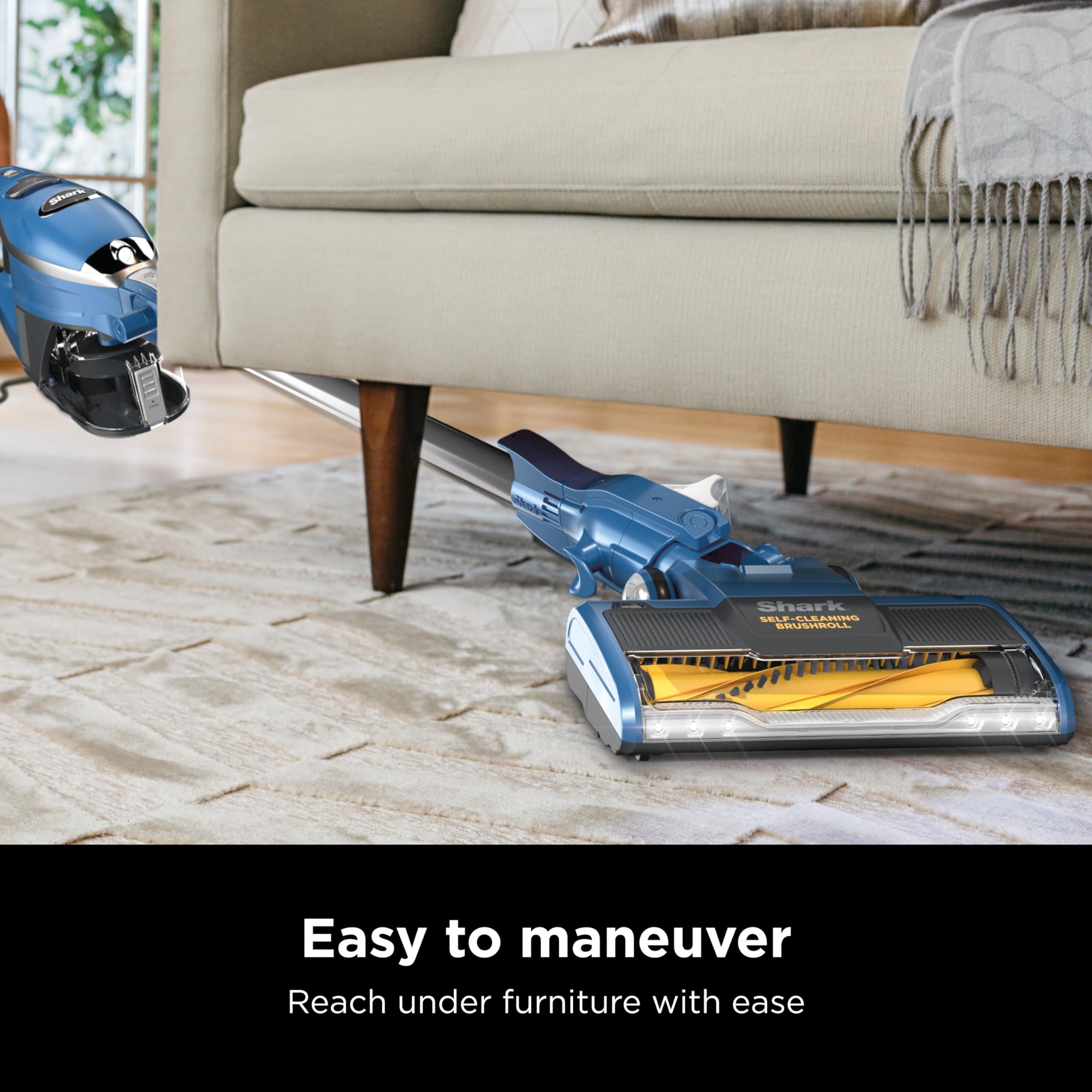 Shark Shark HV343AMZ Rocket Corded Stick Vacuum with Self-Cleaning Brushroll, Lightweight & Maneuverable, Perfect for Pet Hair Pickup, Converts to a Hand Vacuum, Crevice Upholstery Tools, Blue/Silver