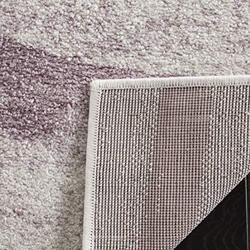 Safavieh SAFAVIEH Adirondack Collection 6\' Square Cream / Purple ADR125L Modern Wave Distressed Non-Shedding Living Room Bedroom Dining Home Office Area Rug