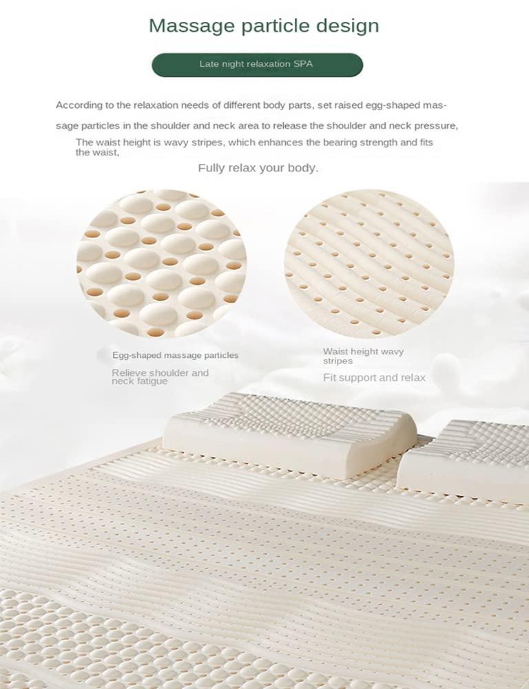 WKXTECZT WKXTECZT 100% Natural Latex Mattress,Washable Natural Latex Mattress Imported Natural Rubber Pure Mattress,Honeycomb Pore Ventilation,Latex Mattress,2in,180x220cm(71x86in)