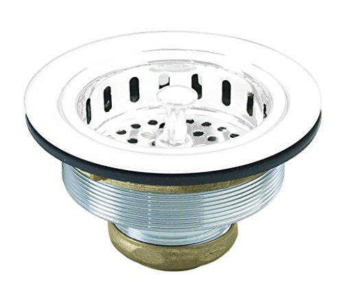 Westbrass Westbrass D214-50 3-1/2" Post Style Large Kitchen Sink Basket Strainer, 1-Pack, Powder Coat White