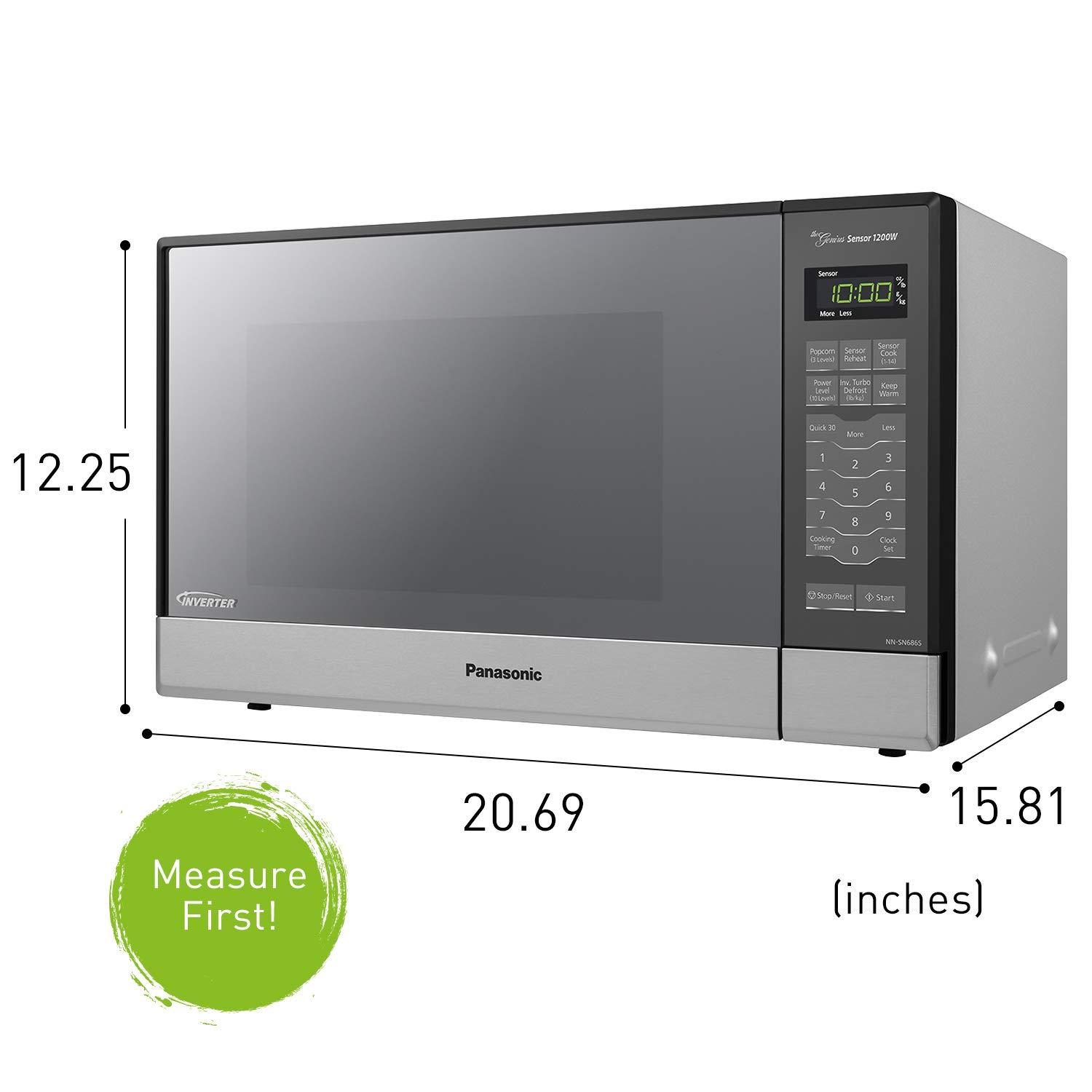 Panasonic Panasonic Microwave Oven NN-SN686S Stainless Steel Countertop/Built-In with Inverter Technology and Genius Sensor, 1.2 Cubic Foot, 1200W