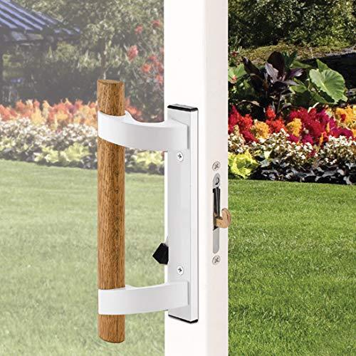 PRIME-LINE Prime-Line C 1204 Sliding Glass Door Handle Set Replace Old or Damaged Door Handles Quickly and Easily White Diecast, Mortise/Hook Style, Fits 3-15/16 In. Hole Spacing (1 Set)