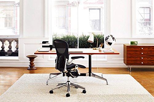 Herman Miller Herman Miller Aeron Tilt Limiter Task Chair, Adjustable Vinyl Arms, Graphite Frame/Carbon Classic Pellicle, Size B (Medium)