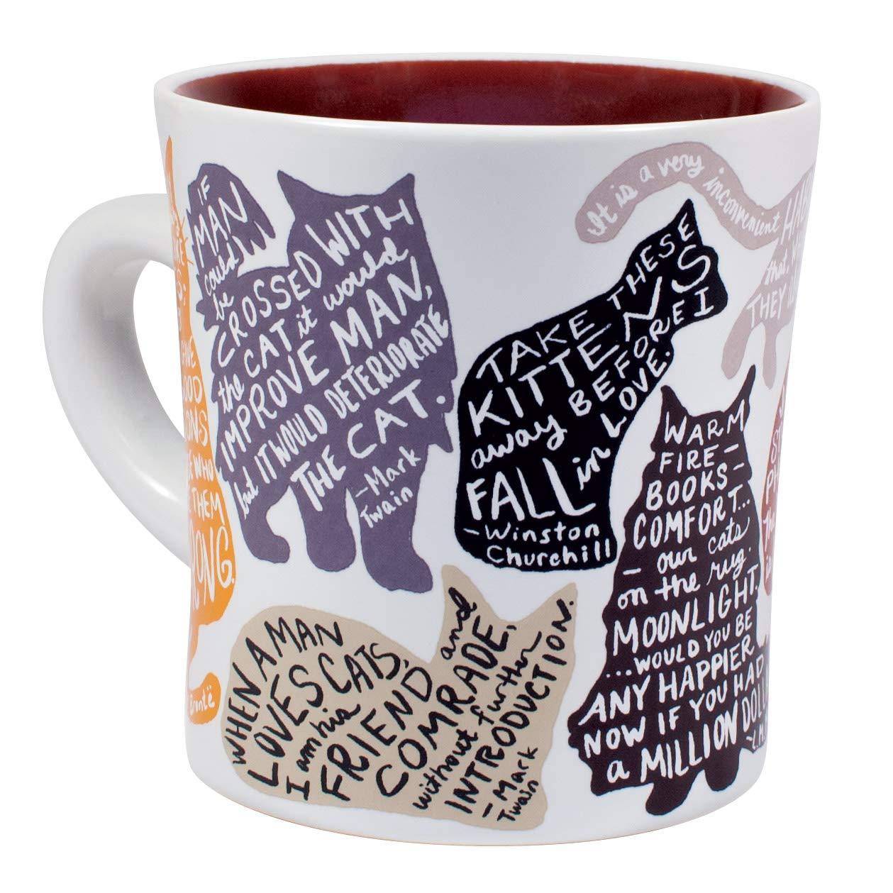 The Unemployed Philosophers Guild Literary Cat Mug - Kitten Quotes From Famous Writers Authors and Other Feline Lovers - Comes in a Fun Gift Box