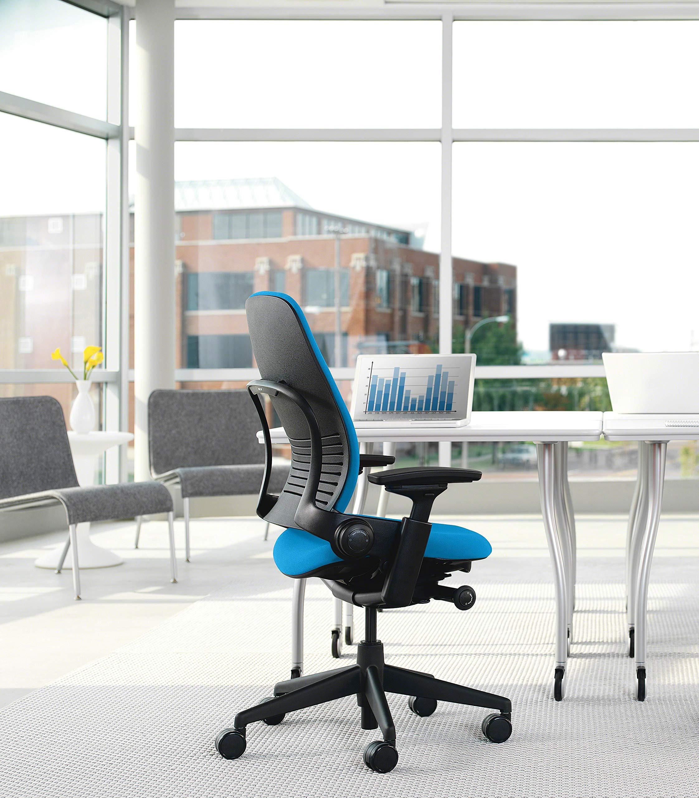 Steelcase Steelcase 46296179 Leap Plus Office Desk Chair with 500lb Capacity, Blue Fabric