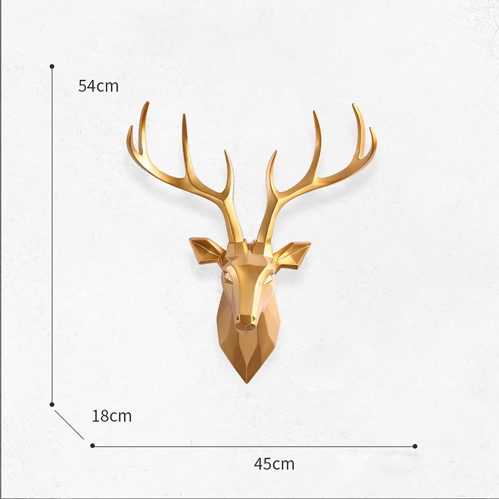 HomeLoft Basics Mini White + Gold Antler Faux Deer Sculpture - Wall Hanging Sculpture, Faux Taxidermy Deer Antler Wall Mount for Christmas Sofa Background (Color : Gold)