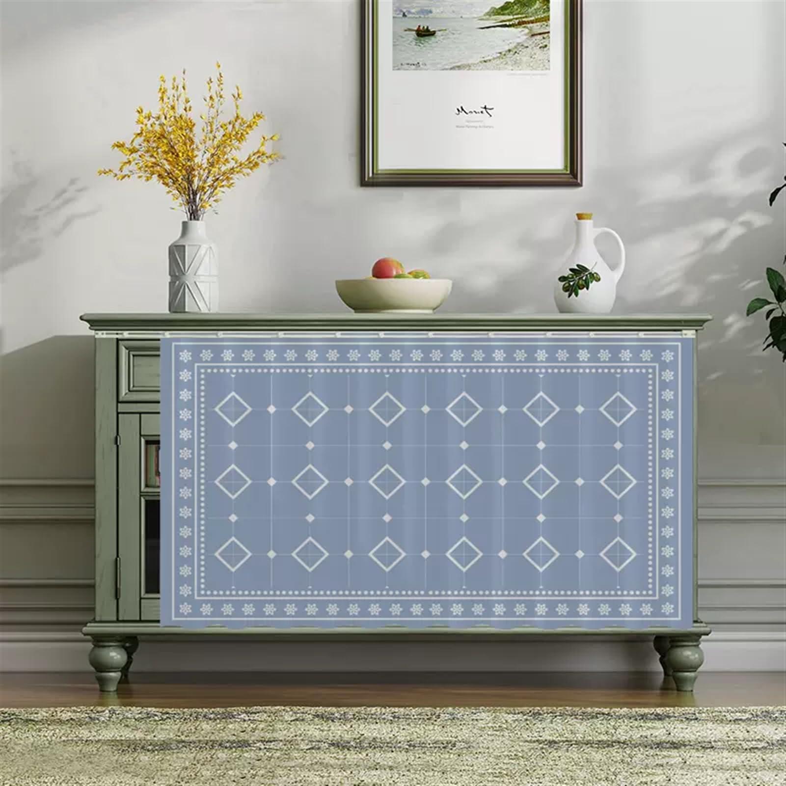 SK Studio SK Studio Cabinet Curtains for Shelves, Privacy Closet Curtain Dust-Proof Sink Curtains for Small Kitchen Laundry Room, No Tools No Drill Style 12, 31.5\" W x 35.4\" H