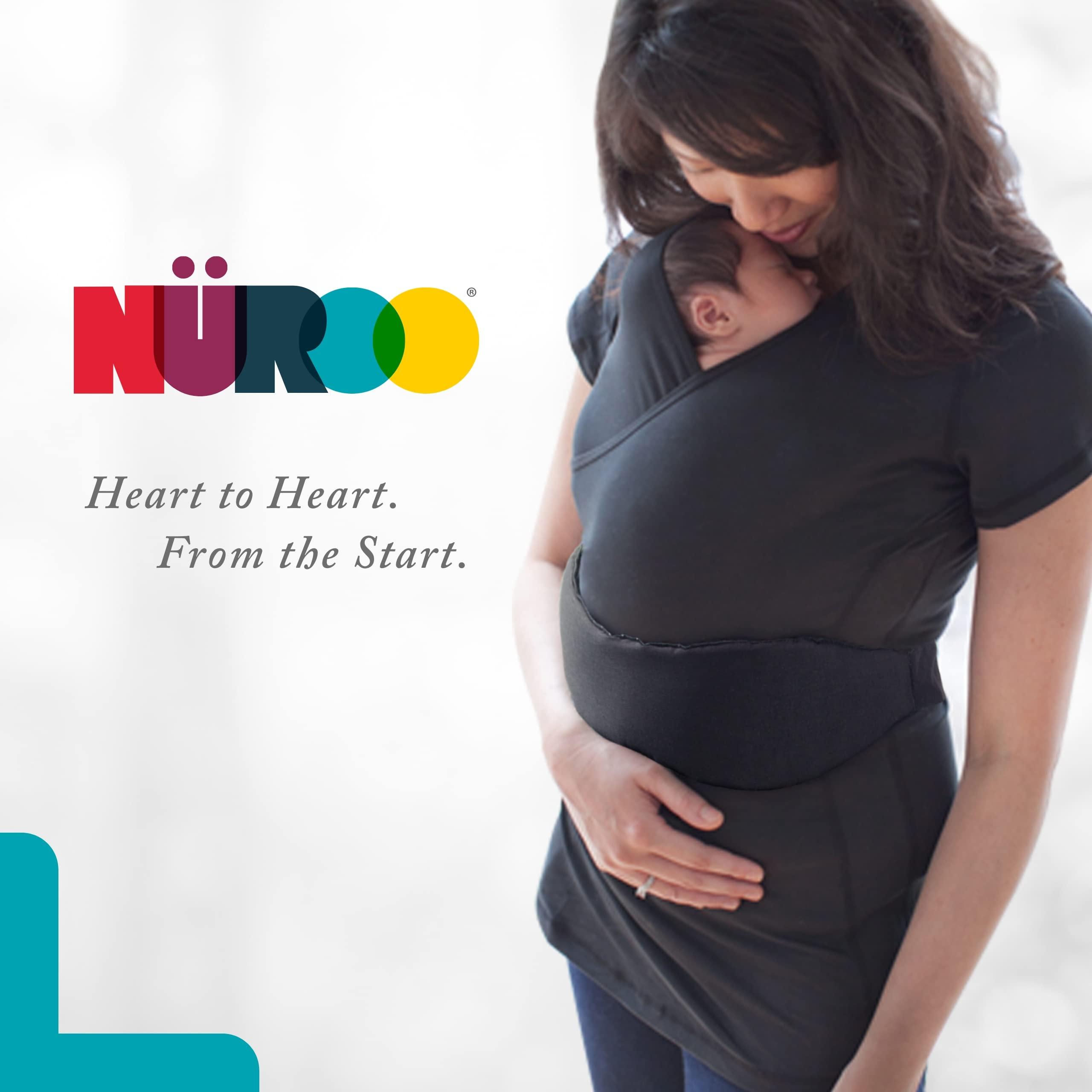 NüRoo Brownmed - NuRoo Pocket - Comfortable Skin-to-Skin Shirt for Mom & Baby - Full-Coverage Baby Wrap Carrier Shirt for Newborns - Breathable Baby-Wearing Wrap Shirt - Medium - Black