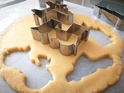 JOKUMO JOKUMO Transportation/Vehicle Cookie Cutters Set 6 PC High Grade 430 Stainless Steel Truck, Formula car, Train, Airplane, Motorcycle and Ferry