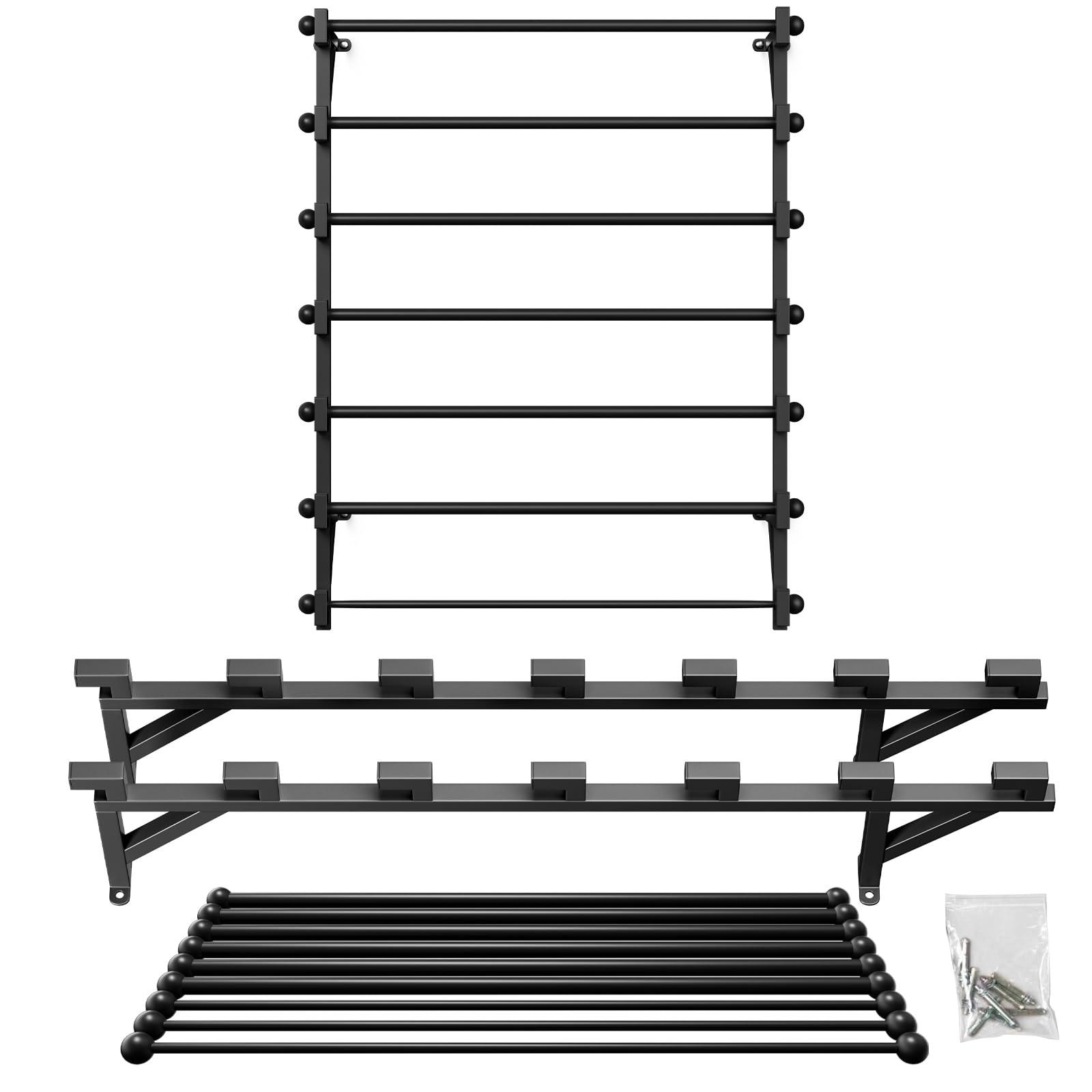 FWTXZTER FWTXZTER Wall Mounted Display Rack, 7-Layer Wall Wrapping Paper Ribbon Organizer for Flower Shop, Tie Scarf Rack Belt Towel Holder Retail Stores Metal Shelving