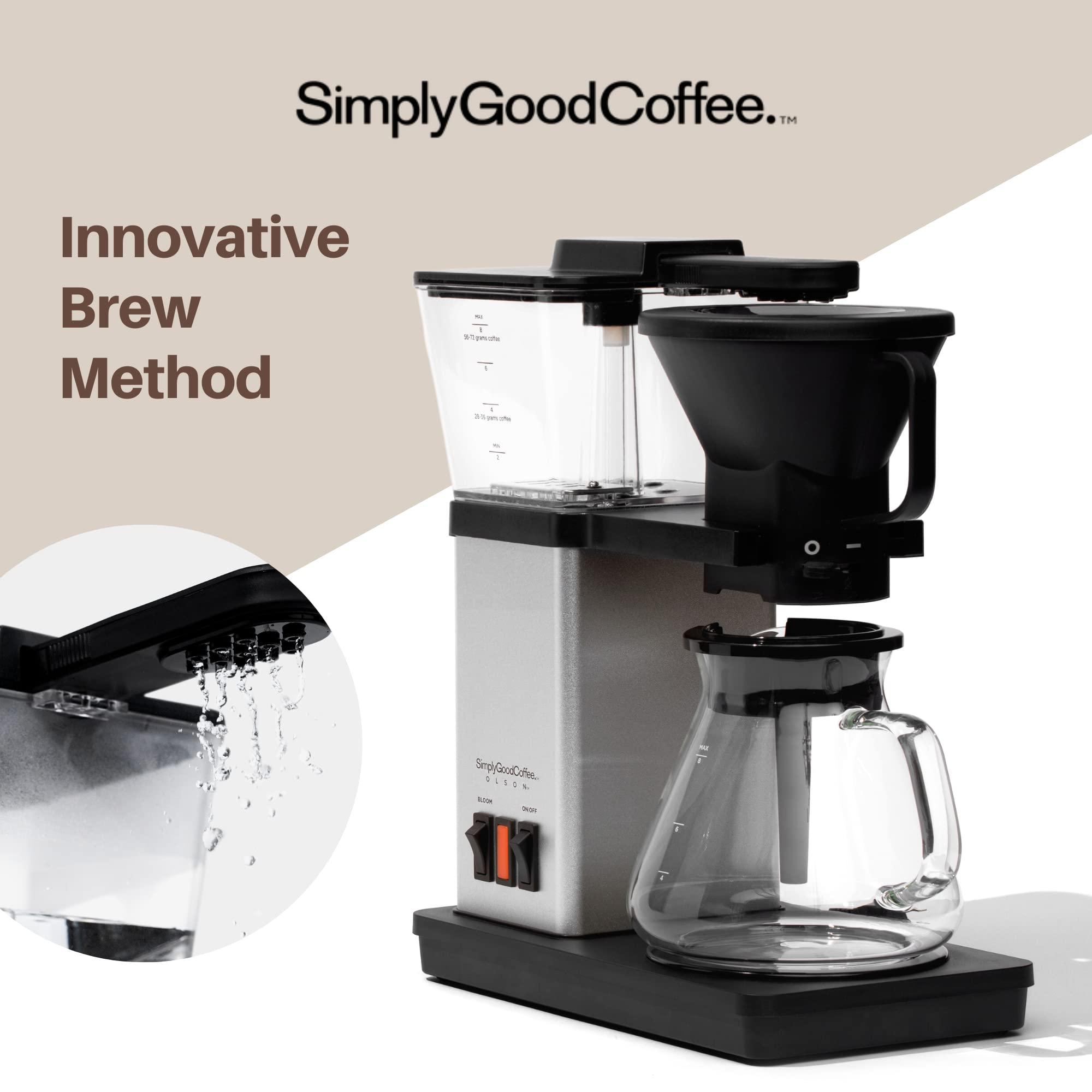 Simply Good Coffee SimplyGoodCoffee Coffee Maker / Coffee Machine. 8 Cup Automatic Drip Pour Over Coffee Brewer. Easy To Use, Durable Stainless, Gold Cup Standard