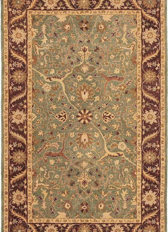 Indian Carpet and Arts Indian Carpet and Arts Premium Quality Collection of Handmade Traditional Oriental Wool Rug, Ideal for High Traffic Areas in Living Room Bedroom & Hallway Size - 7' x 10' Feet, Light Green Ground.