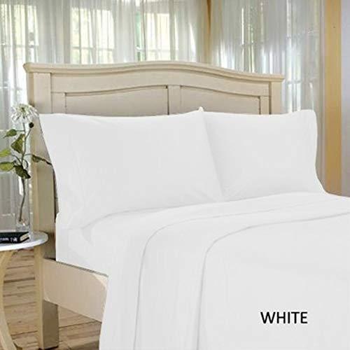 Luxxurecare Luxxurecare 1500TC Supreme 1 Piece Flat Sheet Olympic Queen White Solid Premium 1500-Thread-Count Cotton 100% Egyptian