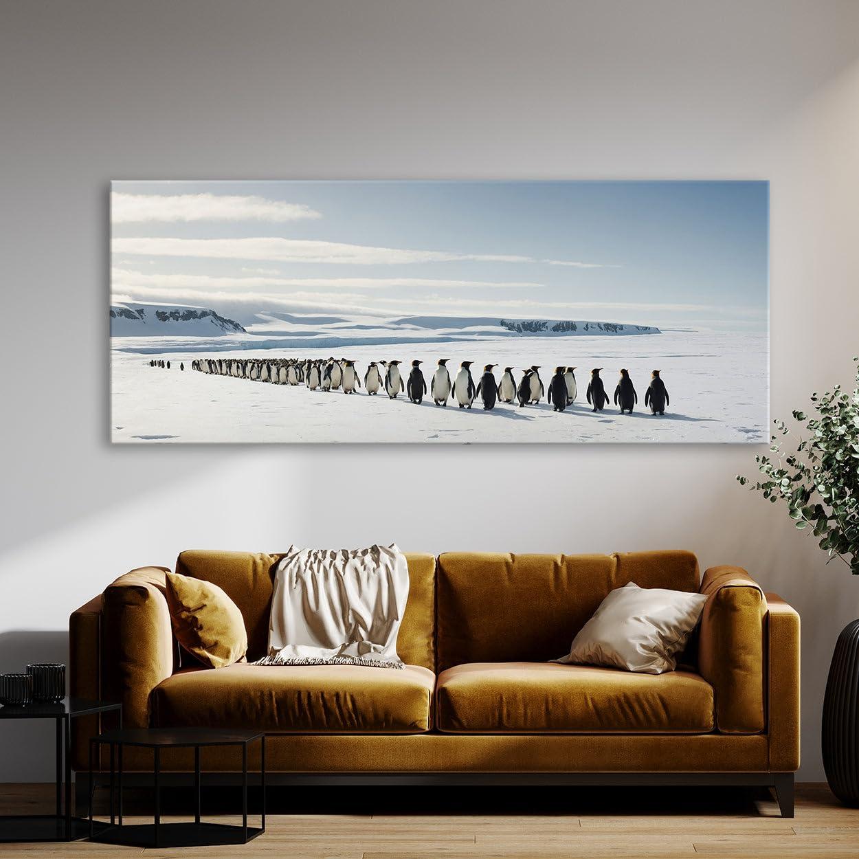 Sense Canvas Sense Canvas Penguin Odyssey 111 Canvas Art - Home Decor Wall Art Print Poster Painting Small 20x8 / 0.75\"