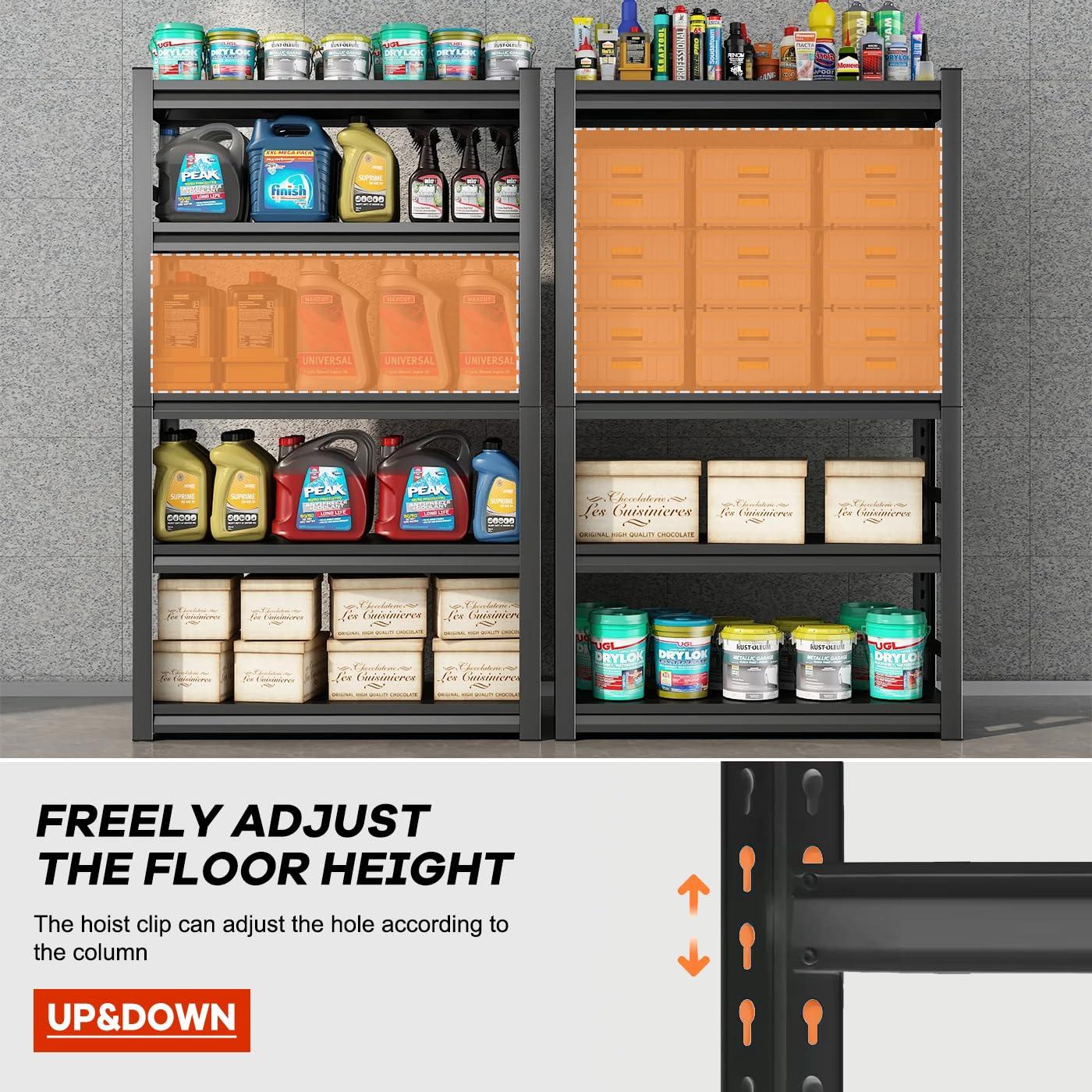 IEHFDCA IEHFDCA Garage Shelving,Heavy Duty Storage Shelves,19.7" W-59 W Heavy Duty Garage Shelving Unit, Industrial Rack,Used for Storing Items in Warehouses, garages, etc.