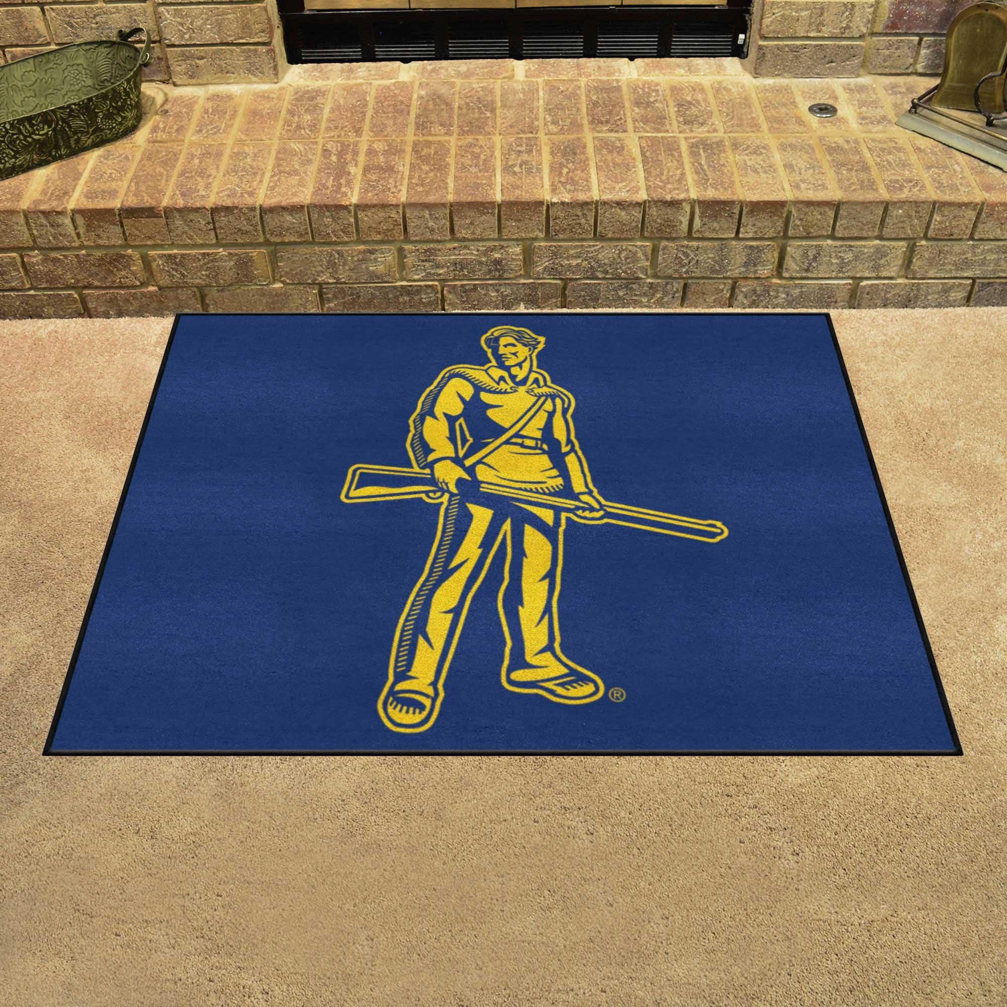 FANMATS FANMATS 36746 West Virginia Mountaineers 5ft. x 8 ft. Plush Area Rug