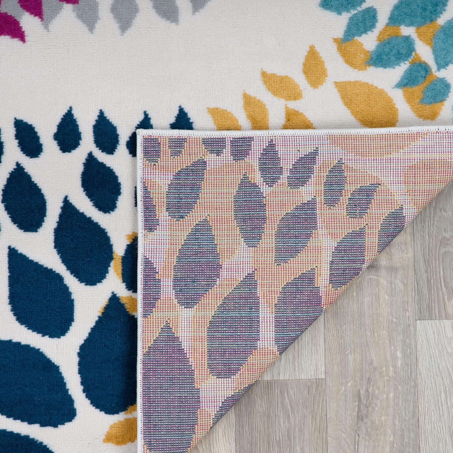 Rugshop Rugshop Modern Floral Circles Design for Living Room,Bedroom,Home Office,Kitchen Non Shedding Area Rug 6' 6" x 9' Multi