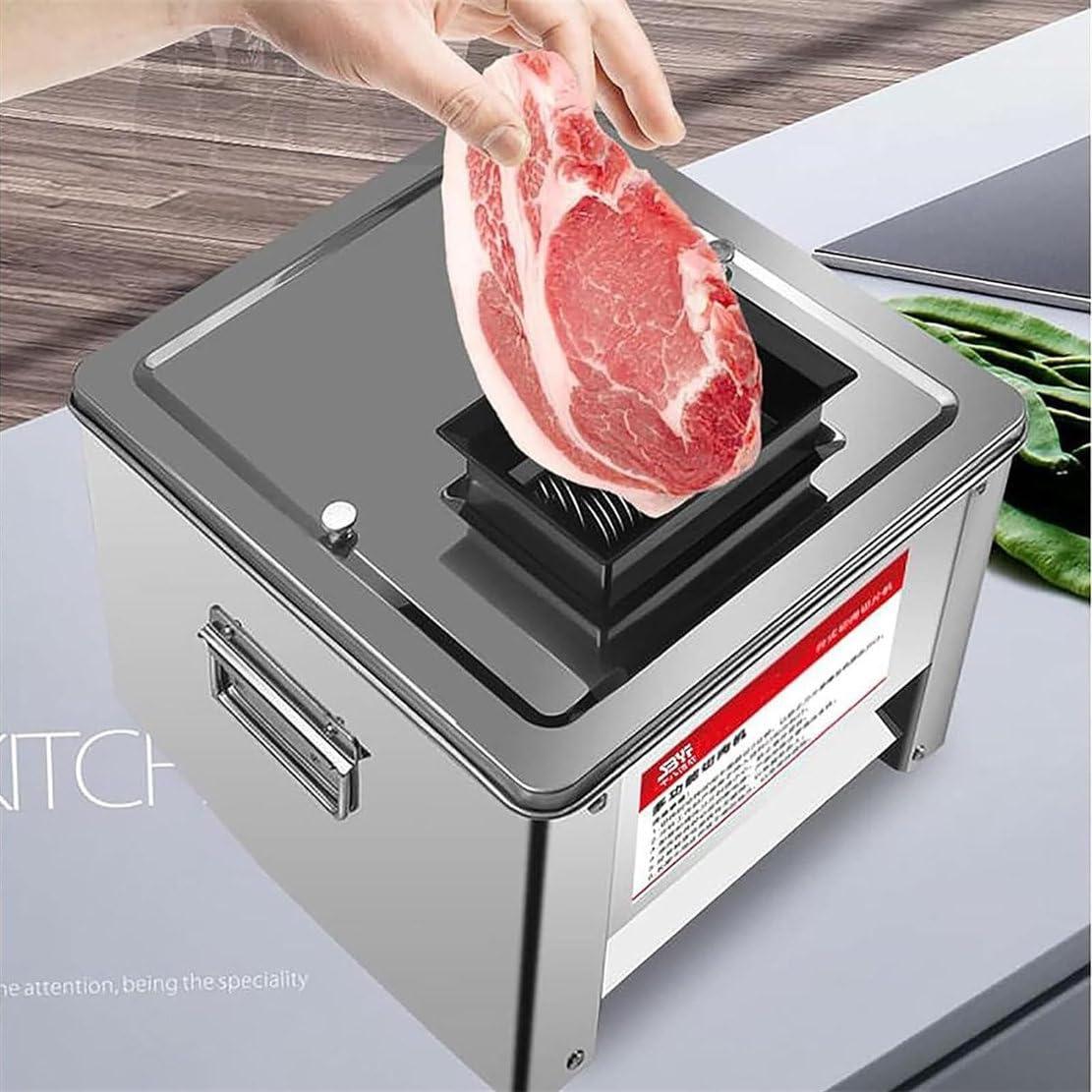 NYMFEA 850W Meat Cutter Slicer Cutting Machine Cube Shredded Meat 130KG/H Commercial Electric Lamb Slicer Bread Ham Commercial Meat Slicer, for Family and Commercial Use,7MM