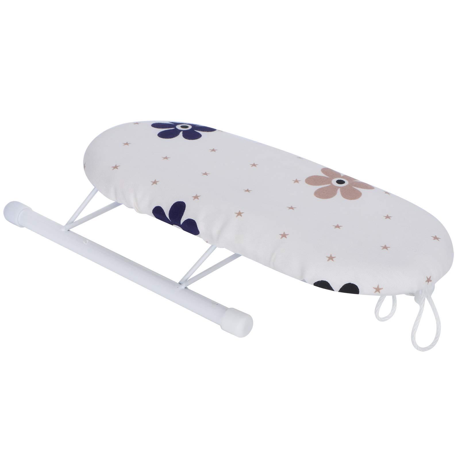 Jerliflyer Jerliflyer Desktop Ironing Board, Portable Mini Small Ironing Board Thickened with Folding Legs, Suitable for Home Travelling (Flowers Tightly grouped)