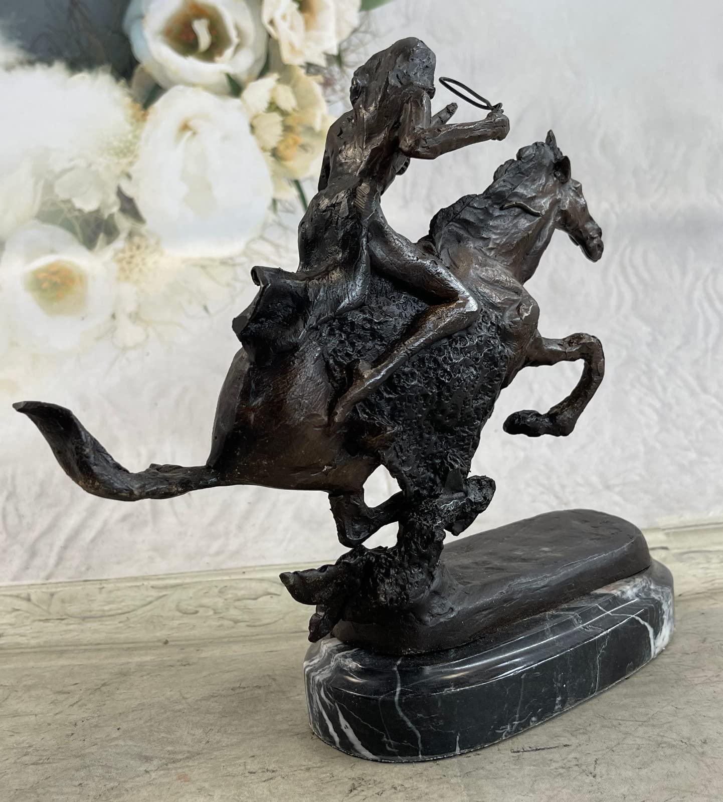 EUROPEAN BRONZE Cheyenne 10" Length Solid Bronze Statue Sculpture by Frederic Remington Medium by Think Bronze Classy