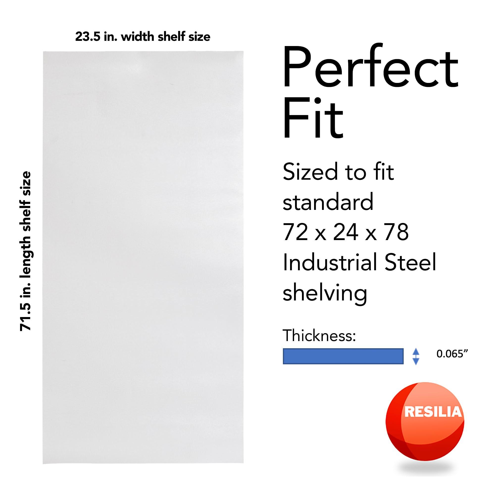 RESILIA Resilia Industrial Shelf Liner Set for Wire Shelving 4 Pack, 24 x 72 Heavy Duty Waterproof Liners, Custom Fit Clear Plastic Vinyl Covers for Kitchen, Bathroom, Pantry, & Garage Rack