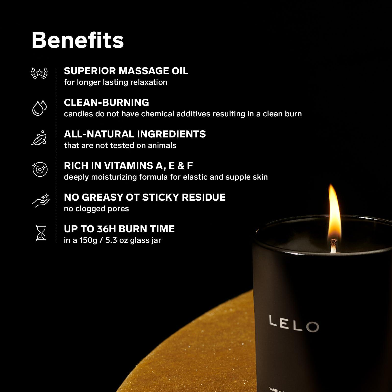 LELO LELO Flickering Touch Massage Candle, Melts into Massage Oil, Scented Candle Body Massage Oil, Luxury Skin Treatment, Snow Pear & Cedarwood Scent