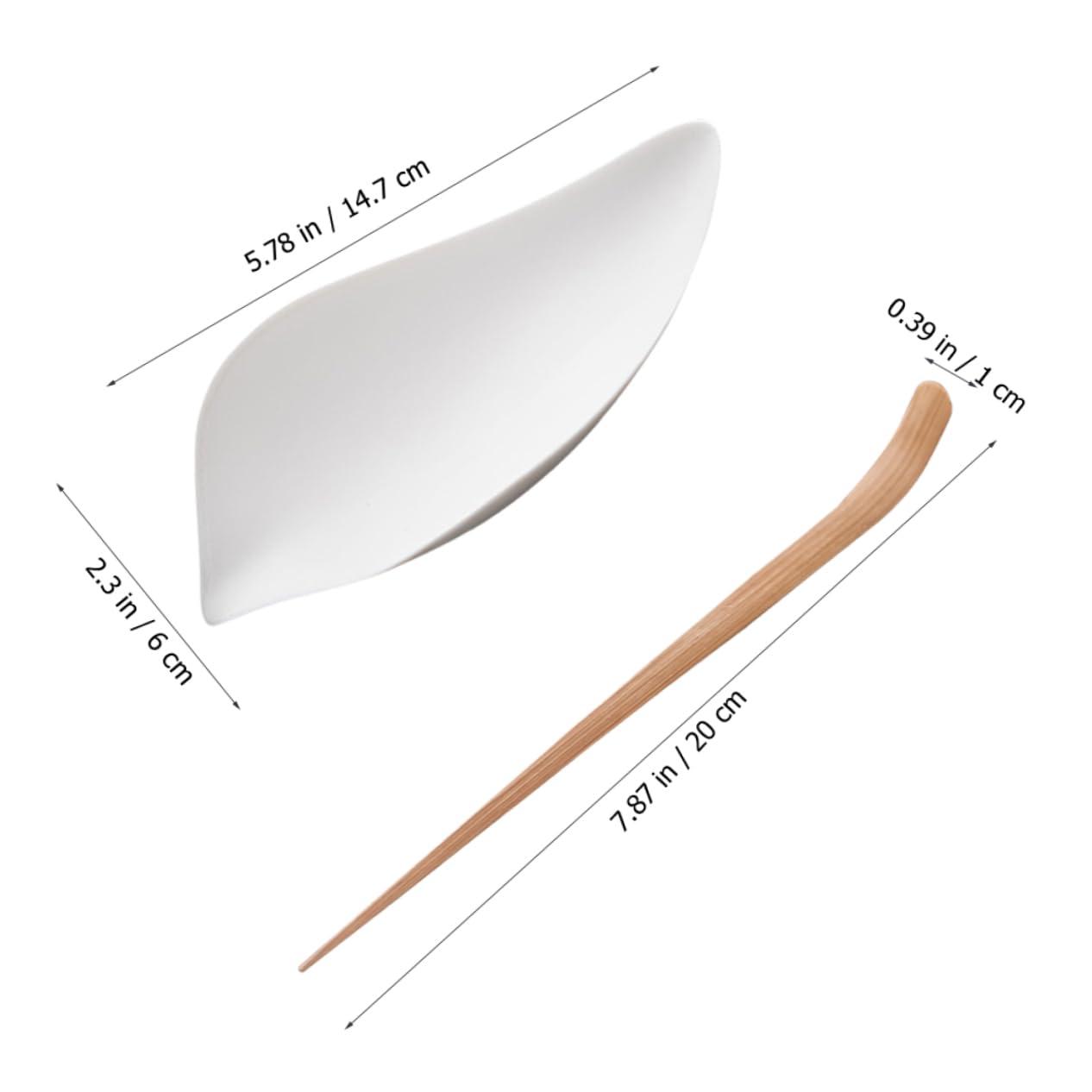 CONGARTENO CONGARTENO 1 Set Tea Spoon Tea Vessel Chinese Tea Tray Loose Tea Leaf Shovel Dosing Cup Tea Presentation Vessel Exquisite Tea Shovel Loose Tea Scoop Small Tea Scoop Niche Zero White Ceramics