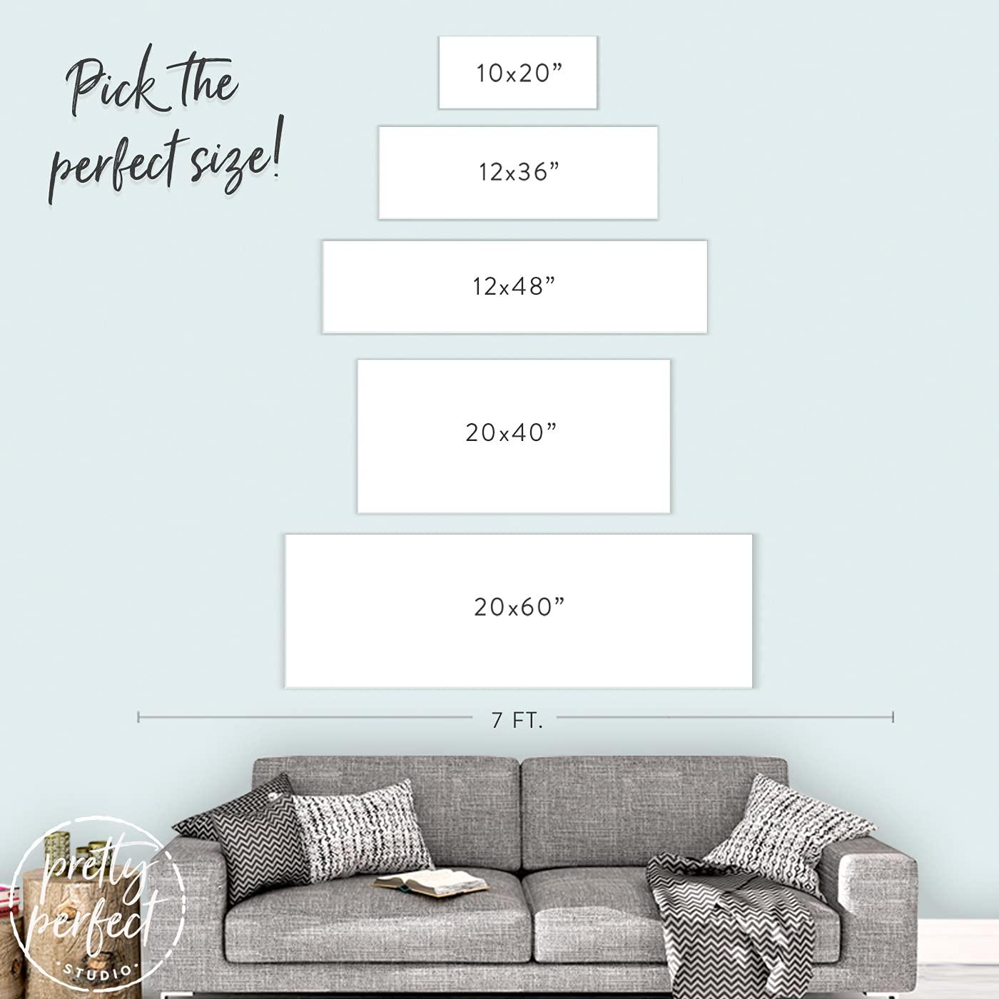 Pretty Perfect Studio Personalized Wedding Date Signs His and Hers Custom Gift For Husband & Wife Marriage Establish Sign for Master Bedroom Above the Bed Canvas Wall Art - Rustic White Framed 10"x20"