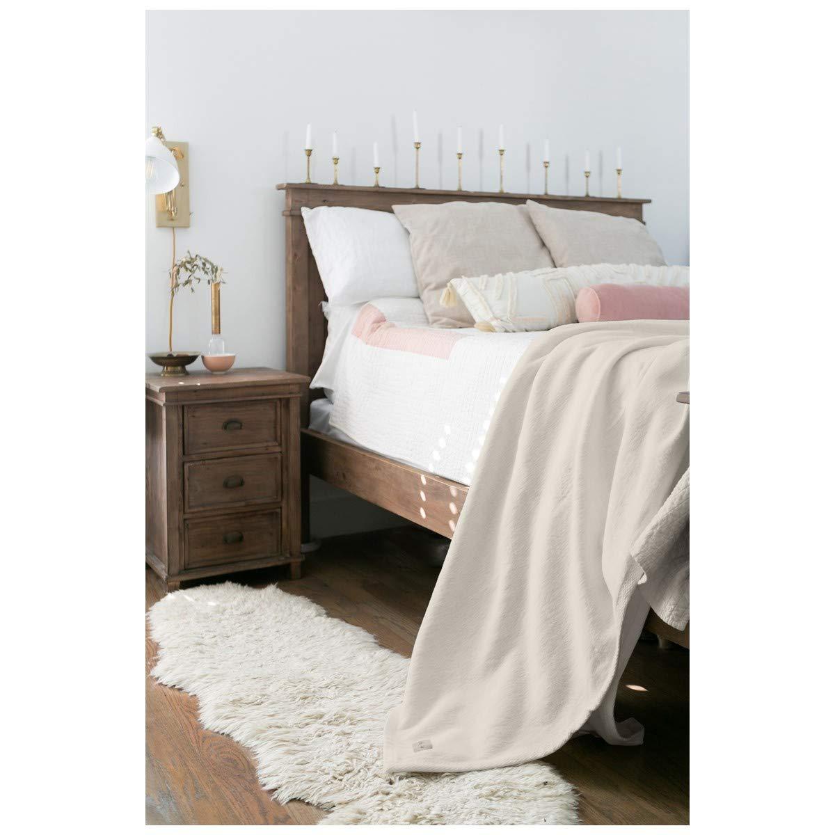 Peacock Alley Peacock Alley All Seasons Luxury Cotton Blanket 100% Long Staple Cozy Cotton Blanket for Sofa, Bed, and Crib - Twin/Twin XL, Flint