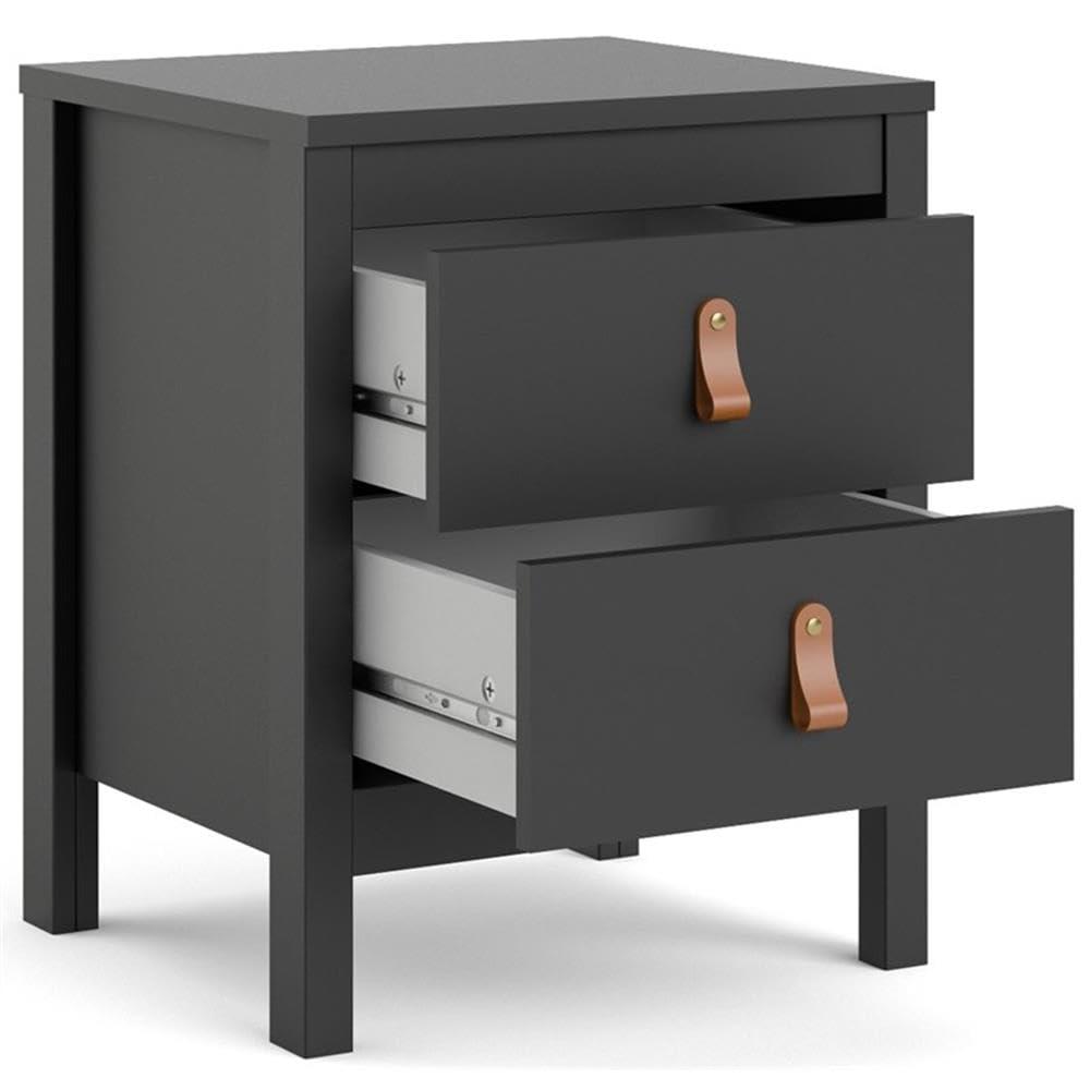 Tvilum Tvilum, Black Matte Madrid 2 Drawer Nightstand