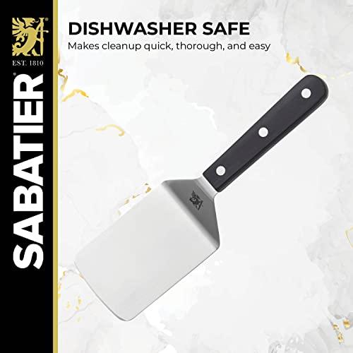 Sabatier Sabatier Triple Rivet Stainless Steel Wide Turner, 9.65-Inch, Black