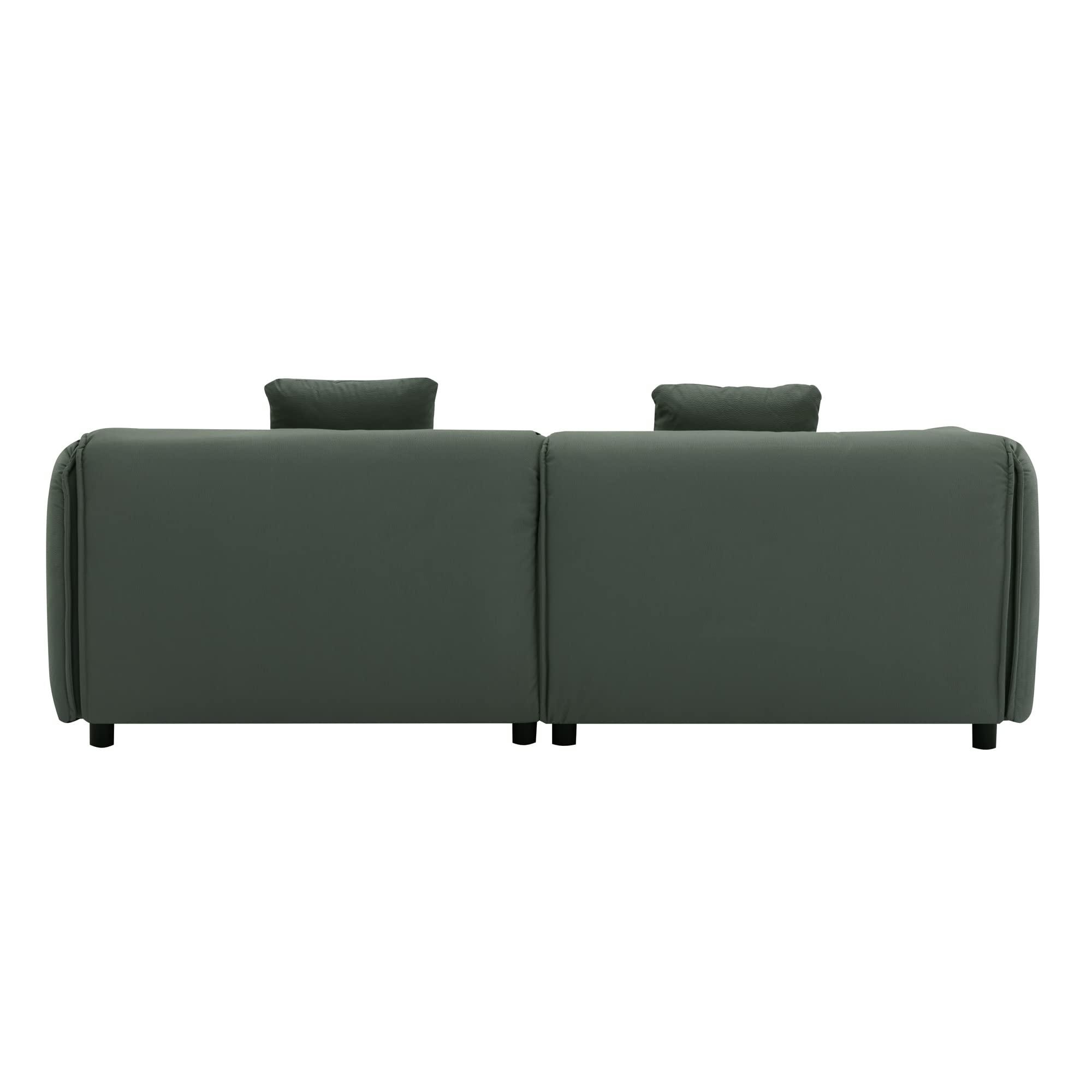 Hlcodca Hlcodca Luxury Modern Style Living Room Upholstery Sofa, Tech Cloth Sofa Couch for Homes and Apartments (Green/Tech Cloth)