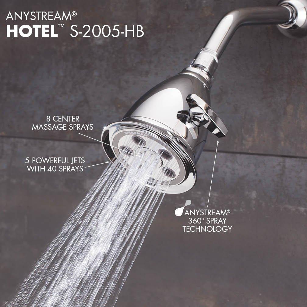 Speakman Speakman S-2005-HB-BC Hotel Anystream High Pressure 2.5 GPM Adjustable Shower Head, Brushed Chrome