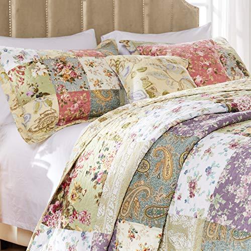 Greenland Home Greenland Home Blooming Prairie Cotton Patchwork Quilt Set, 4-Piece Twin, Multicolor