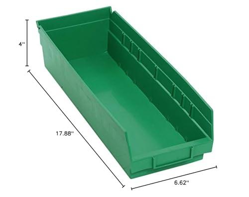 Quantum Storage Systems Quantum Storage Systems Quantum Storage QSB104GN 20-Pack 4\" Hanging Plastic Shelf Bin Storage Containers, 17-7/8\" x 6-5/8\" x 4\", Green