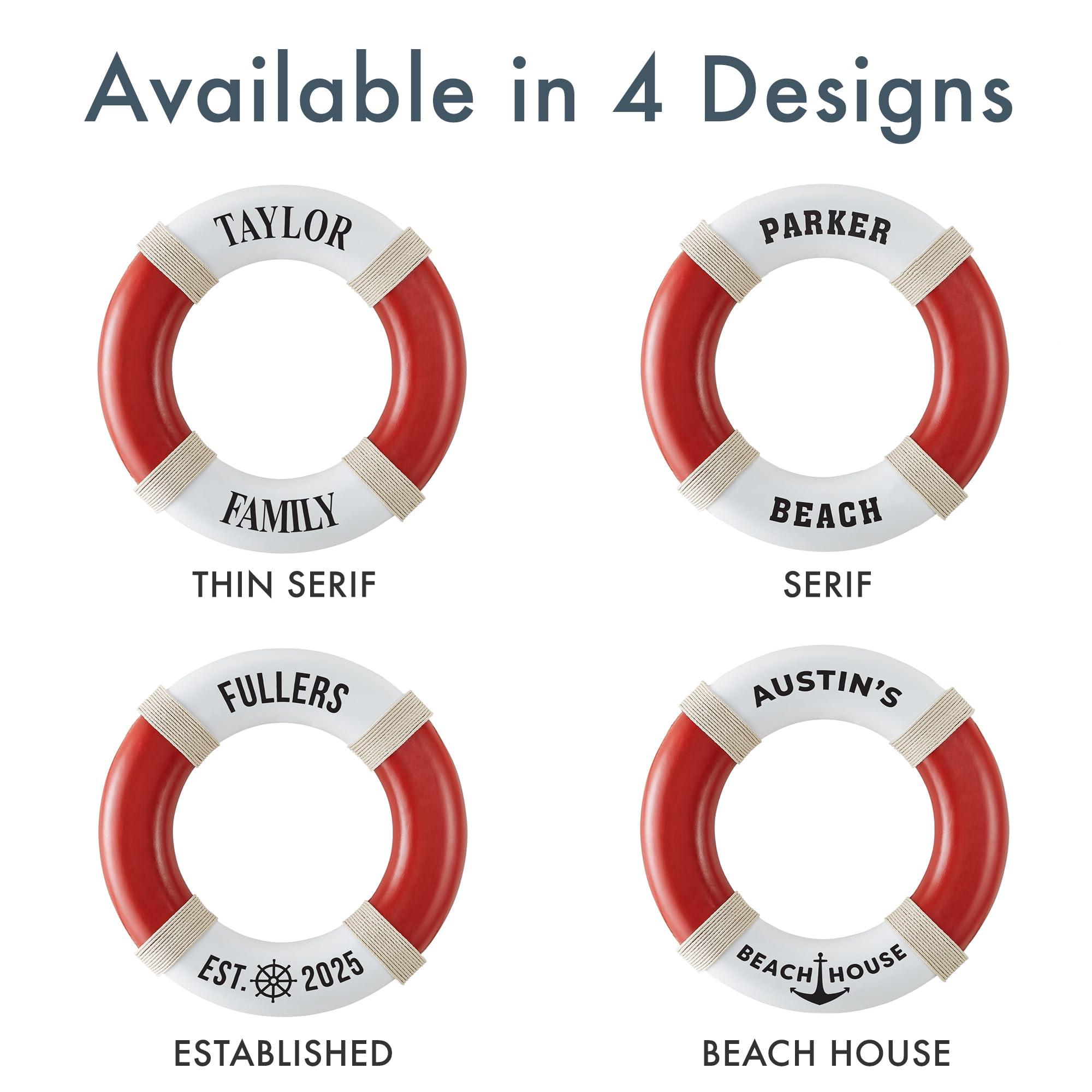 Let\'s Make Memories Let\'s Make Memories Personalized Decorative Life Preserver Ring - Unique Pool, Boat, Beach House Decor - Personalize with Message - 21\" D