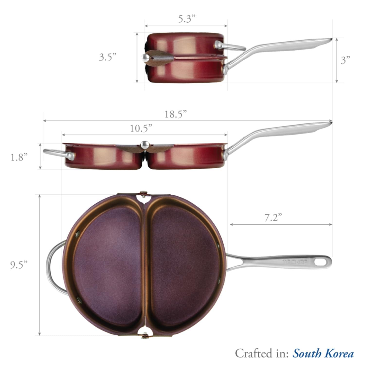 TECHEF TECHEF - Frittata and Omelette Pan, Double Sided Folding Egg Pan, Made in Korea (PFOA Free) (Purple)
