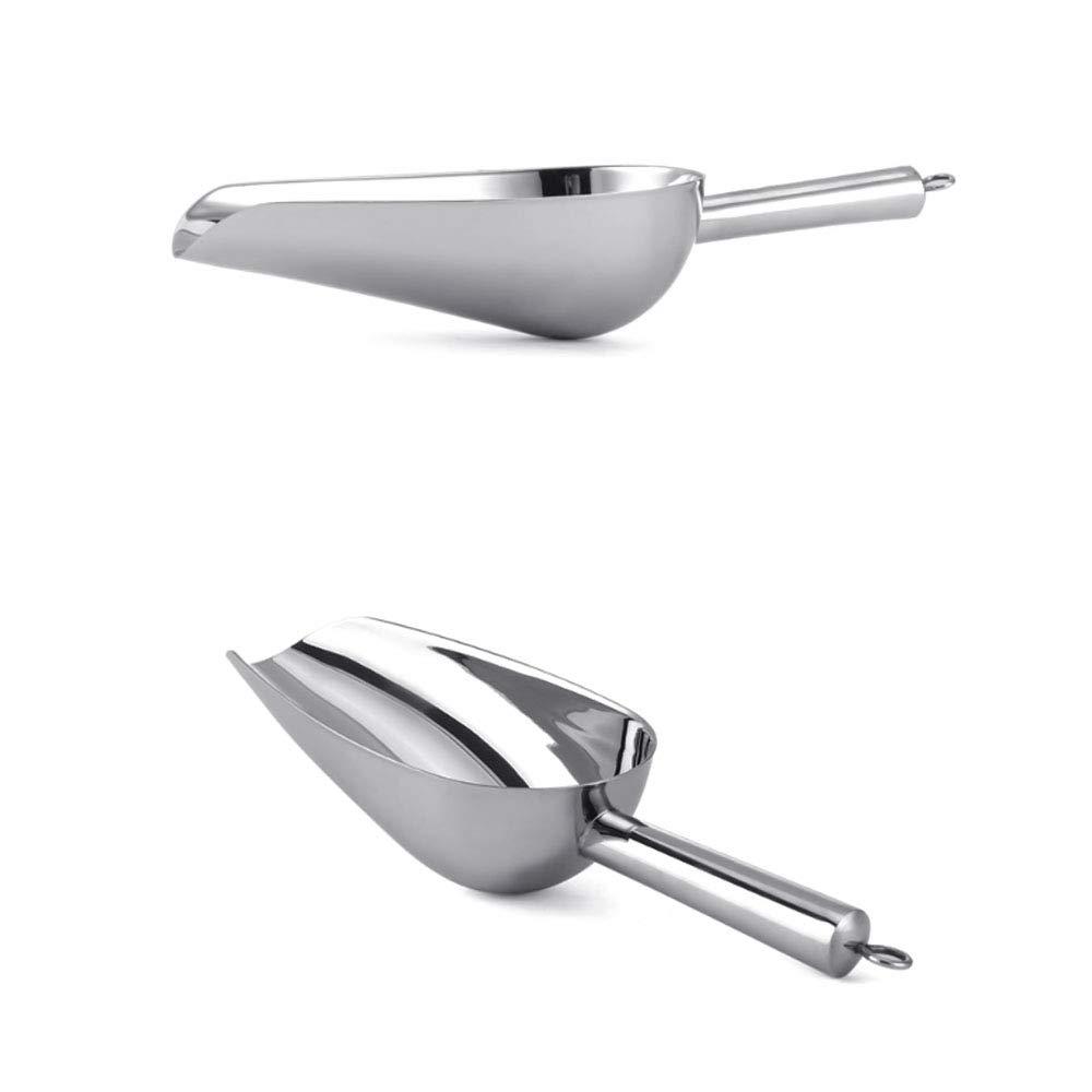 HouseHoo HouseHoo, Stainless Steel Freezer, Scooper for Food, Popcorn Sweet Candy, Mirror Finish Metal Ice Scoop for Kitche, 8 inches, Silver