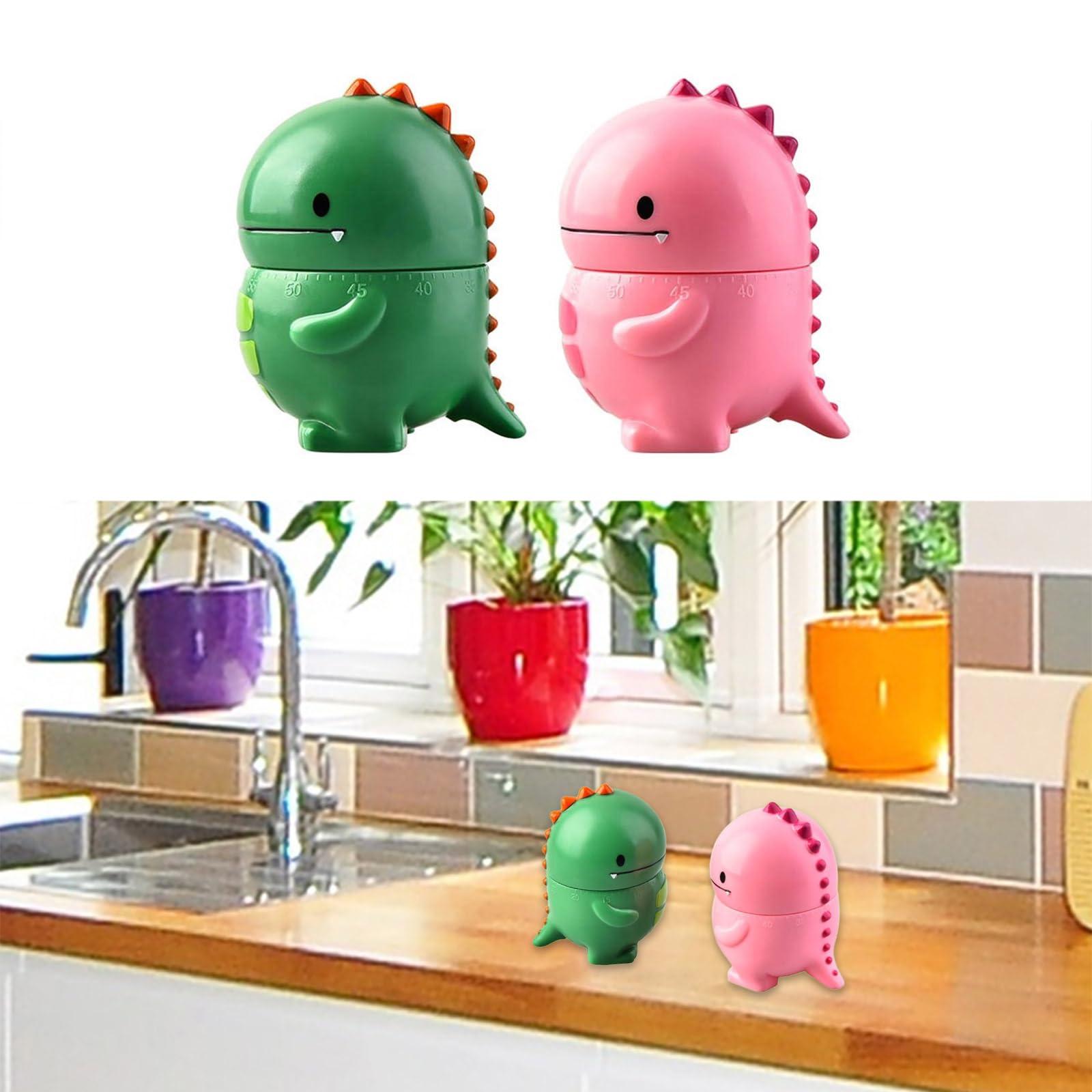 QIANQJL QIANQJL Mechanical Fashion Kitchen Timer Practical Timer Dinosaur Cooking Timers Perfect for Home Dorms and Outdoor Activities, 9*6.6cm, Green
