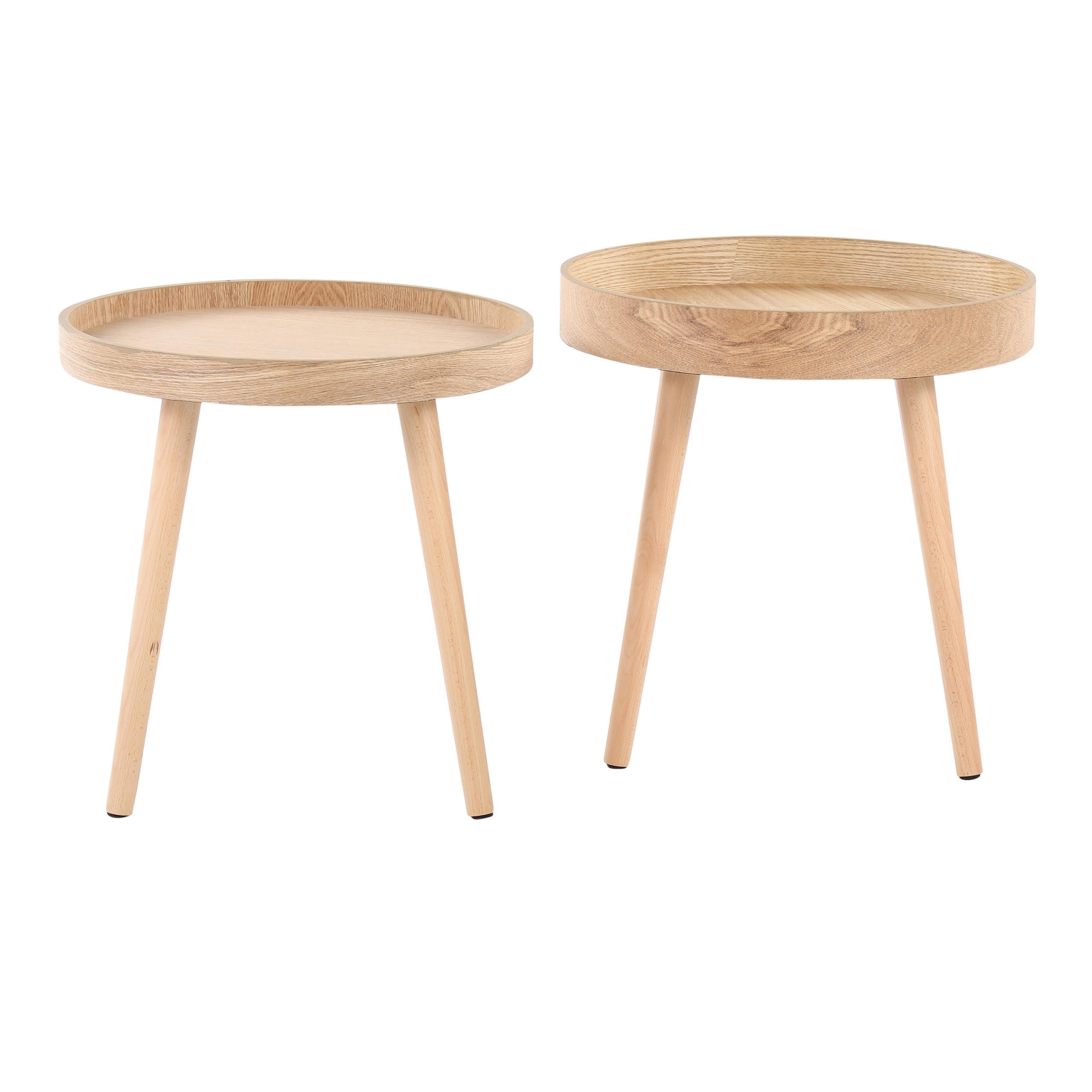 LumiSource Pebble Side Table Set os 2, Accent Table, Round Side Table, Small Side Table for Small Spaces, Couch Side Table, Living Room End Tables, Mid Century Modern Side Table