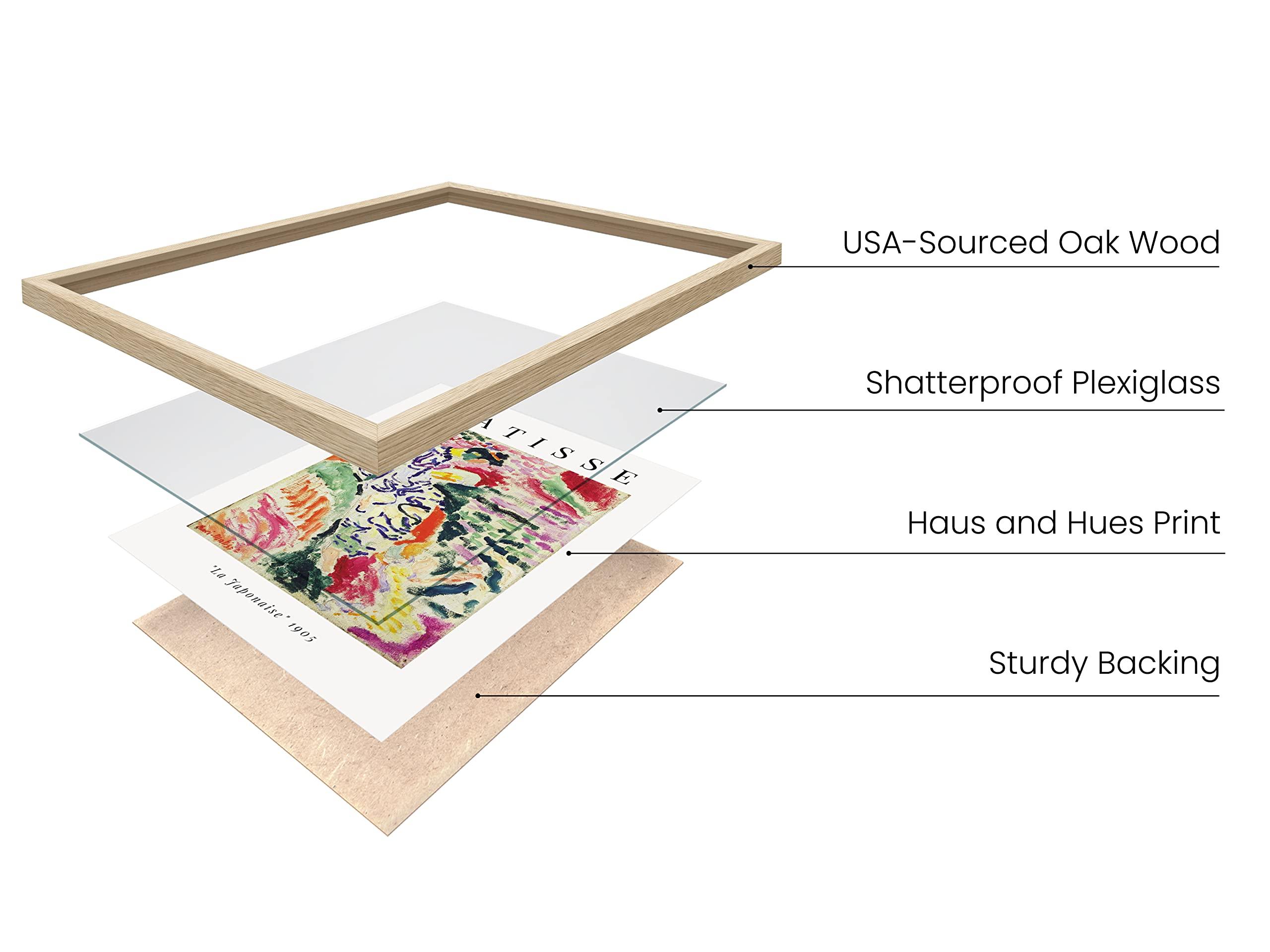 HAUS AND HUES HAUS AND HUES Matisse Wall Art - Set of 3 Artist Prints 3 Piece Wall Art, Henri Matisse Wall Art, Wall Art Set of 3 Mattise Art (Beige Frame, 16x20)